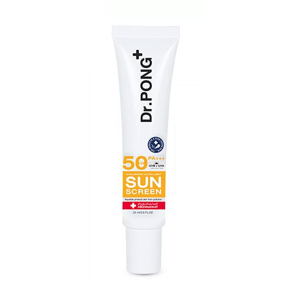 ครีมกันแดด Dr. Pong Hyaluronic Ultra Light Sunscreen with Aquatide SPF50 PA+++ ดอกเตอร์พงศ์ กันแดดทาหน้า